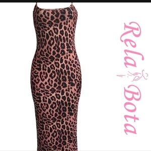 Lepard Bodycon Midi Dress